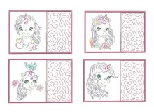 ITH - Mug Rugs Baby Unicorn LineArt